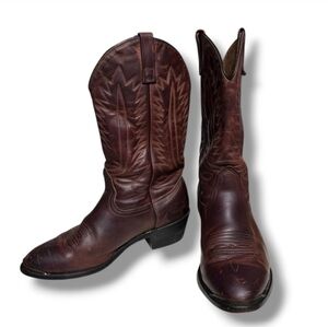 PALOMINO Dark Brown Full Grain Leather 13” Round Toe Cowboy Boots VINTAGE